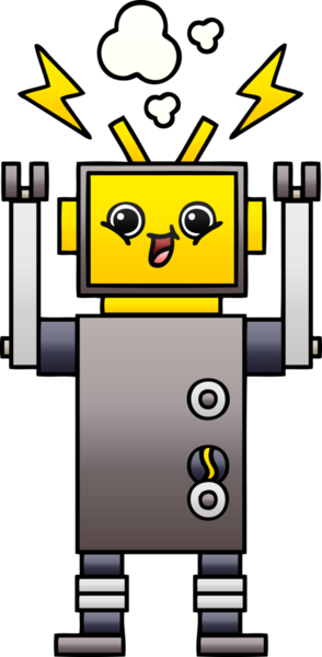 Bir insan tarafından çizilmiş bir robotun gölgelenmiş çizimi