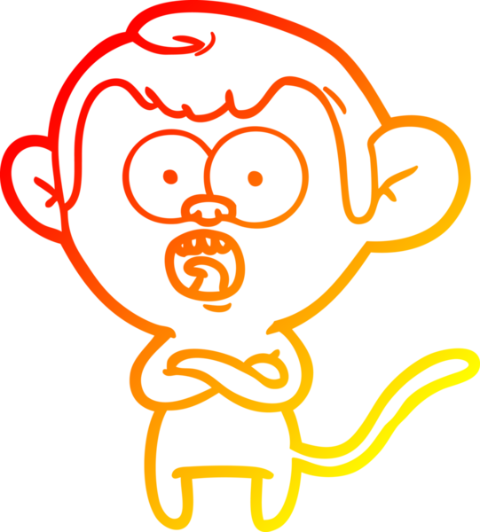 Bir insan tarafından çizilmiş bir çizgi filmin sıcak gradyan çizimi.