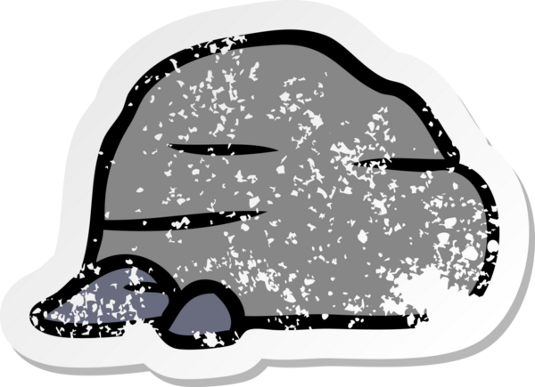 Bir insan tarafından çizilmiş taştan ve çakıl taşlarından oluşan bir karikatür.