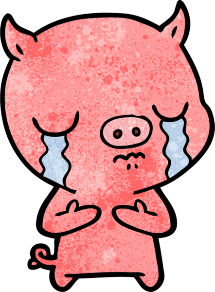 Bir insan tarafından çizilmiş domuz ağlaması.