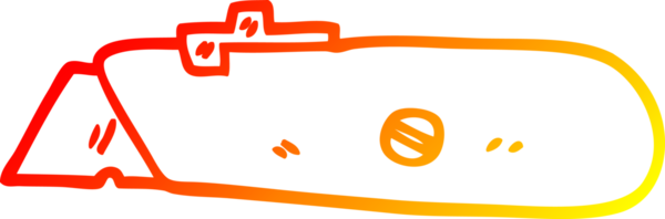 Bir insan tarafından çizilmiş yeni bir iş bıçağının sıcak çizgi çizimi