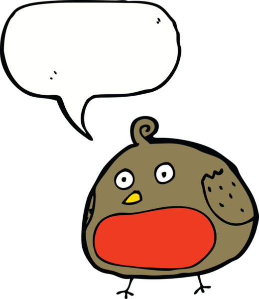 bir insan tarafından çizilmiş konuşma balonlu çizgi robin