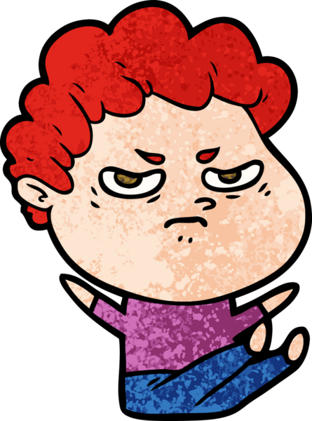 Bir insan tarafından çizilmiş kızgın bir adam.