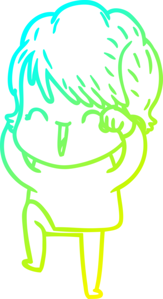 Bir insan tarafından çizilmiş gülen bir karikatür çizimi.