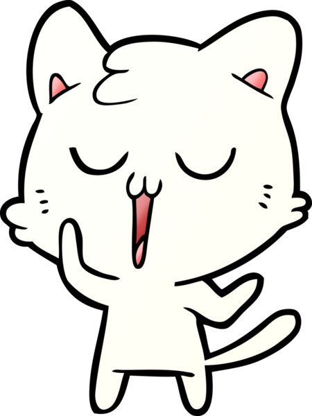 Bir insan tarafından çizilmiş sevimli çizgi film kedisi.