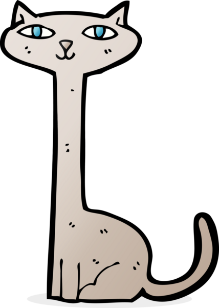 Bir insan tarafından çizilmiş çizgi film kedisi.