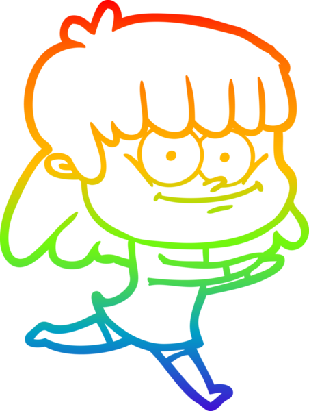 Bir insan tarafından çizilmiş gülümseyen bir karikatür çizimi.