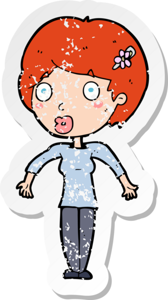 Bir insan tarafından çizilmiş bir karikatürün gerilimli çıkartması.