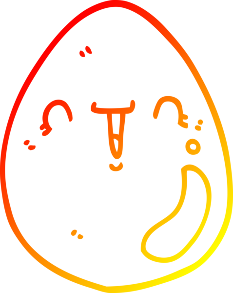 Bir insan tarafından çizilmiş karikatür yumurtasının sıcak gradyan çizimi