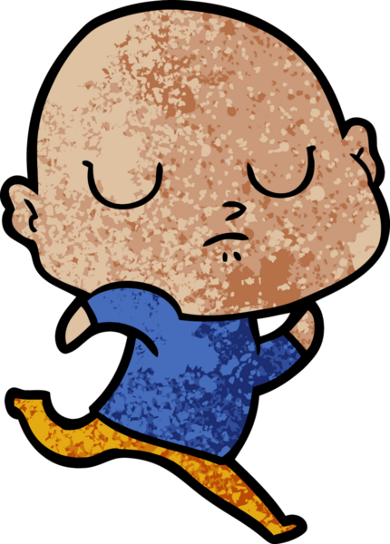 bir insan tarafından çizilmiş kel bir adam.