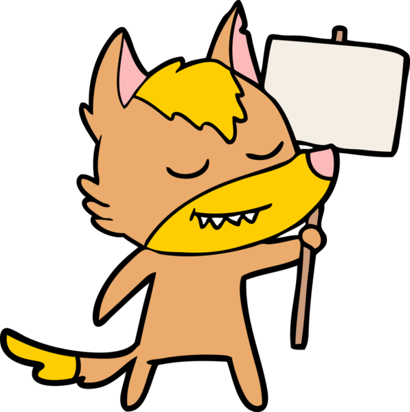 Bir insan tarafından çizilmiş protestolu çizgi film karakteri.