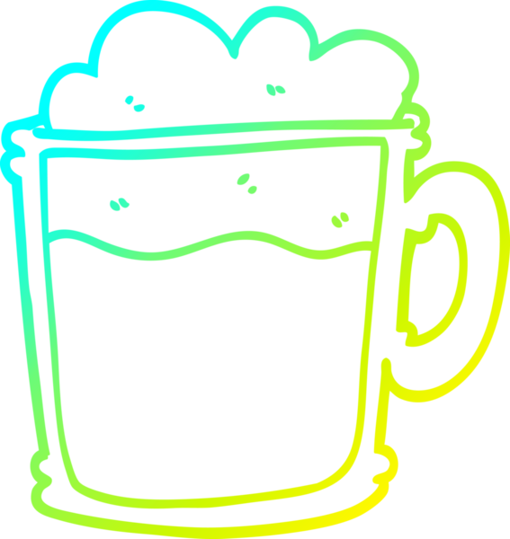 Bir insanın çizdiği köpüklü lattenin soğuk gradyan çizimi