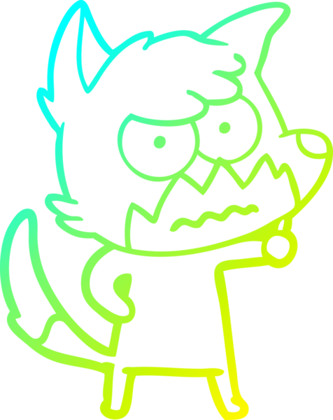 Bir insan tarafından çizilmiş bir çizgi filmin soğuk gradyan çizimi.