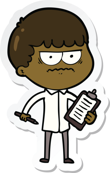 Bir insan tarafından çizilmiş bir karikatür çıkartması.