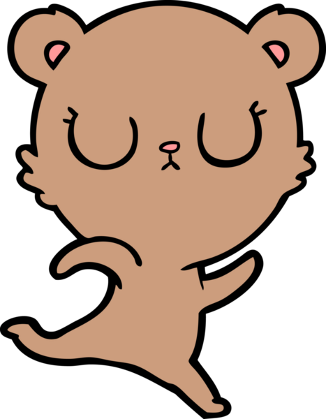 Bir insan tarafından çizilmiş barışçıl çizgi film ayısı.