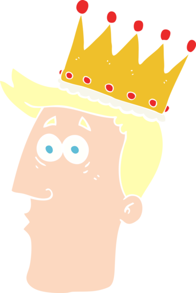 Bir insan tarafından çizilmiş kralların düz renk çizimi