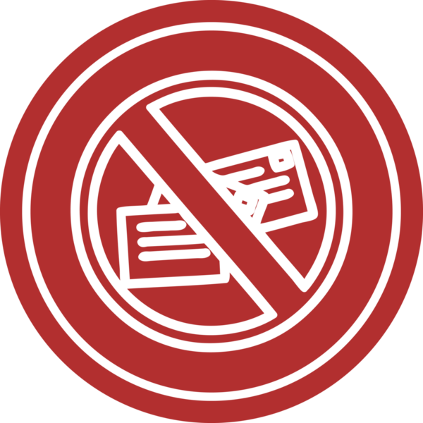 bir insan tarafından çizilmiş posta dairesel simgesi yok