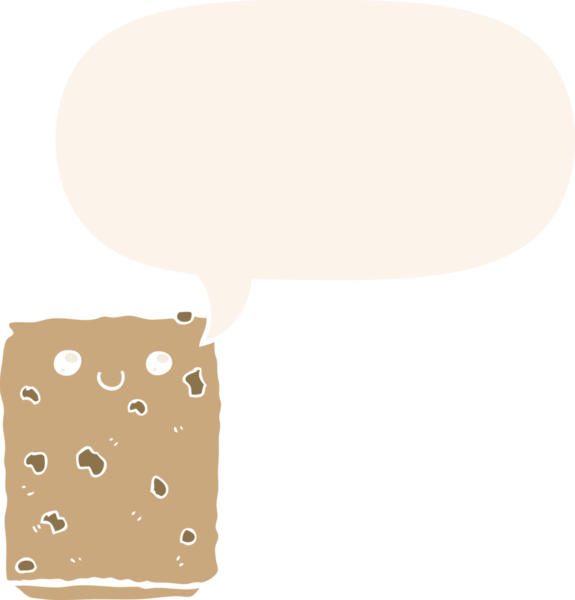 bir insan tarafından çizilmiş eski usul konuşma baloncuklu çizgi film bisküvisi