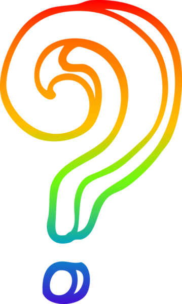 gökkuşağı gradyan çizgi çizimi bir insan tarafından çizilmiş soru işareti