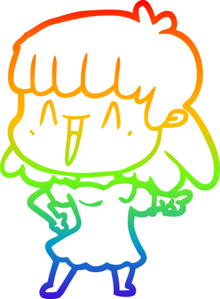 gökkuşağı gradyan çizimi bir insan tarafından çizilmiş bir karikatür kadın