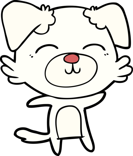 Bir insan tarafından çizilmiş çizgi film köpeği.