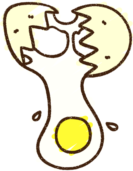 Bir insan tarafından çizilmiş çatlak yumurta tebeşiri.