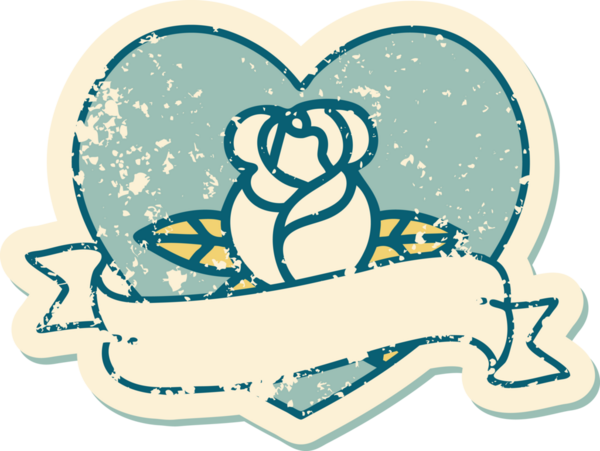 Bir insan tarafından çizilmiş kalp gülü ve bayrağının sembolik dövmeli resmi.