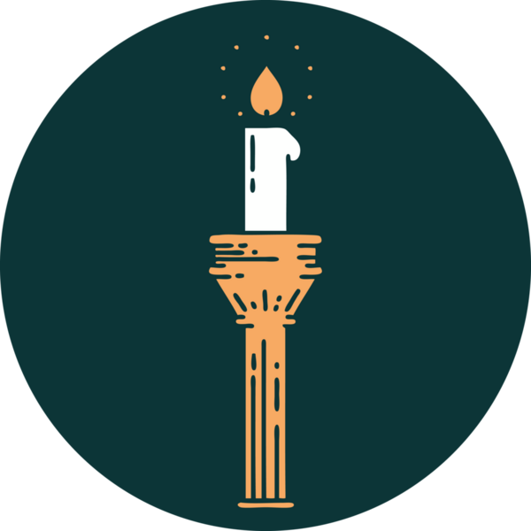 Bir insan tarafından çizilmiş bir şamdanın ikonik dövme şekli