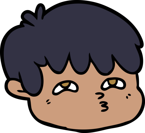 Bir insan tarafından çizilmiş erkek yüzü.