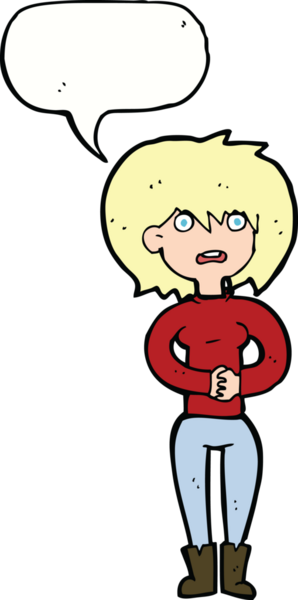 Bir insan tarafından çizilmiş konuşma balonu olan endişeli bir karikatür.