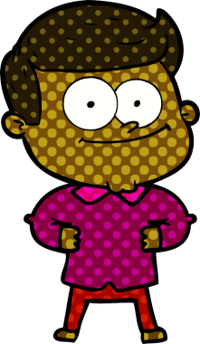 Bir insan tarafından çizilmiş mutlu bir adam.