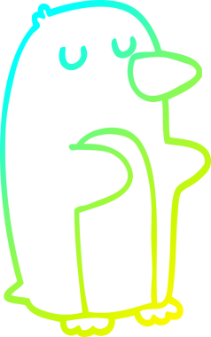 Bir insan tarafından çizilmiş bir penguen karikatürü.