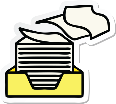 Bir insan tarafından çizilmiş şirin bir karikatür çıkartması.