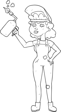 Bir insan tarafından çizilen el yazısıyla çizilmiş siyah beyaz kadın.