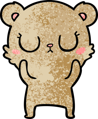 Bir insan tarafından çizilmiş barışçıl çizgi film ayısı.