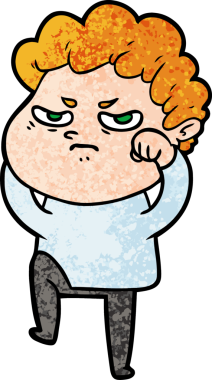 Bir insan tarafından çizilmiş kızgın bir adam.