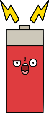 Bir insan tarafından çizilmiş güzel bir pil karikatürü.