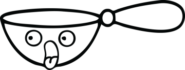 Bir insan tarafından çizilmiş bir kaşık çizimi.