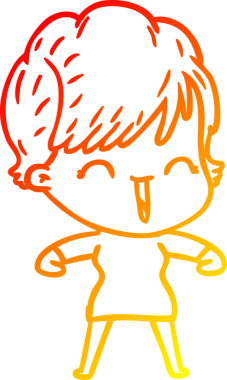 Bir insan tarafından çizilmiş gülen bir karikatür çizimi.