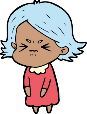 Bir insan tarafından çizilmiş kızgın bir kadın.