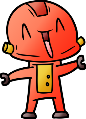 Bir insan tarafından çizilmiş çizgi film robotu