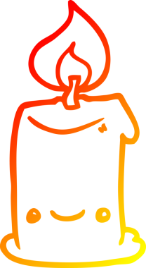 Bir insan tarafından çizilmiş karikatür mumu çizimi.