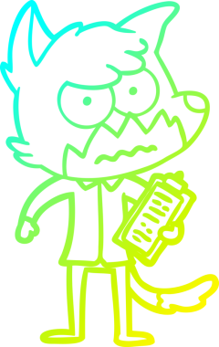 Bir insan tarafından çizilmiş bir çizgi filmin soğuk gradyan çizimi.