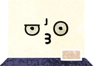 Bir insan tarafından çizilmiş beyaz bir panonun retro çizim tarzı karikatürü