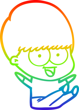 gökkuşağı gradyanı çizimi bir insan tarafından çizilmiş mutlu bir çizgi film çocuğu