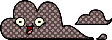 Bir insan tarafından çizilmiş bir fırtına bulutunun karikatürü.