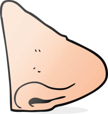 Bir insan tarafından çizilmiş karikatür burun.