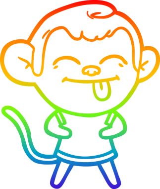 gökkuşağı gradyan çizimi bir insan tarafından çizilmiş komik bir çizgi maymun