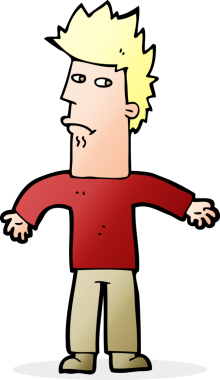 Bir insan tarafından çizilmiş, kafası karışmış bir adam.