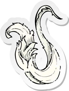 Geleneksel bir elin, insan eliyle çizilmiş gerilmiş depresif çıkartması.